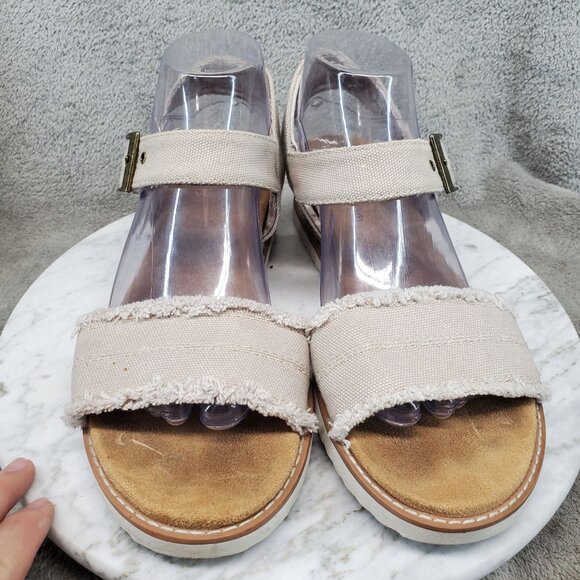 Skechers Shoes Womens Size 9 Tan Canvas Bobs Desert Kiss Adobe Princess Sandals - Picture 3 of 10